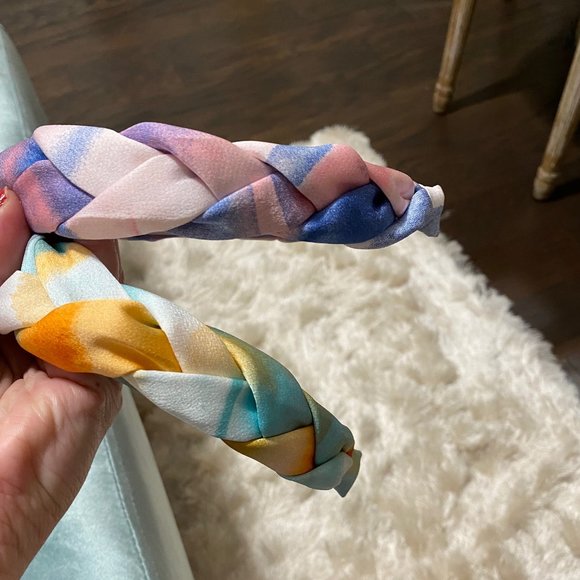 Tie Dye Braided Headband Set NWOT - Picture 2 of 3